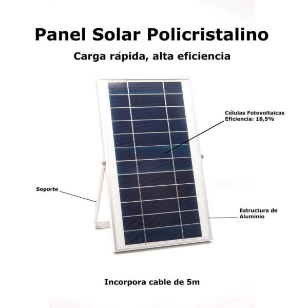 Foco LED solar 25W con placa solar - luz Calida