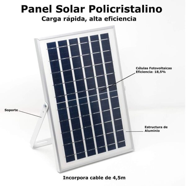 Foco LED solar 40W con placa solar - luz Calida