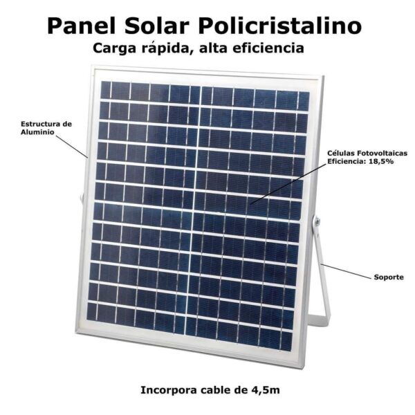 Foco LED solar 40W con placa solar - luz Calida