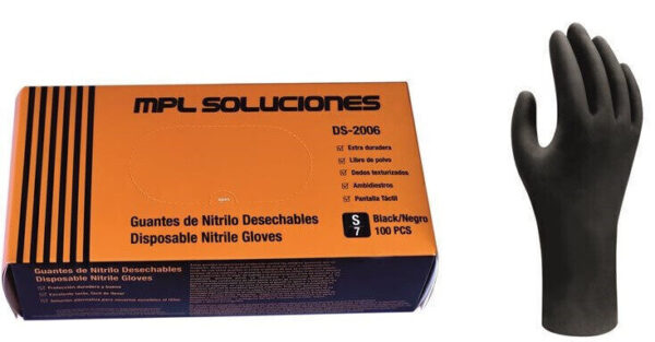 Guantes nitrilo negro desechables MPL DS-2006