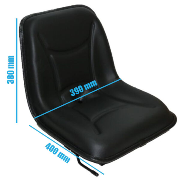 Asiento cubeta PVC negro con guias railes RM460