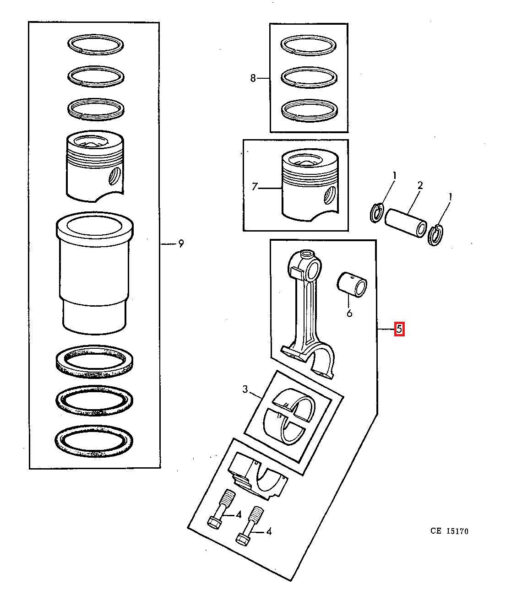 Biela para Tractores John Deere Series 20, 30, 35, 40, 45, 50, 55, 3000, 3010 y 6000