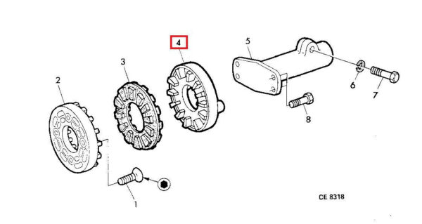 Plato Delantero Lado Bomba Hidráulica para Tractores John Deere Series 40 y 50