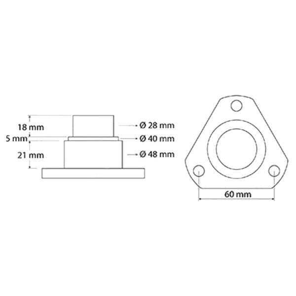 Pivote de giro 28 mm reforzado para John Deere (6 cilindros)