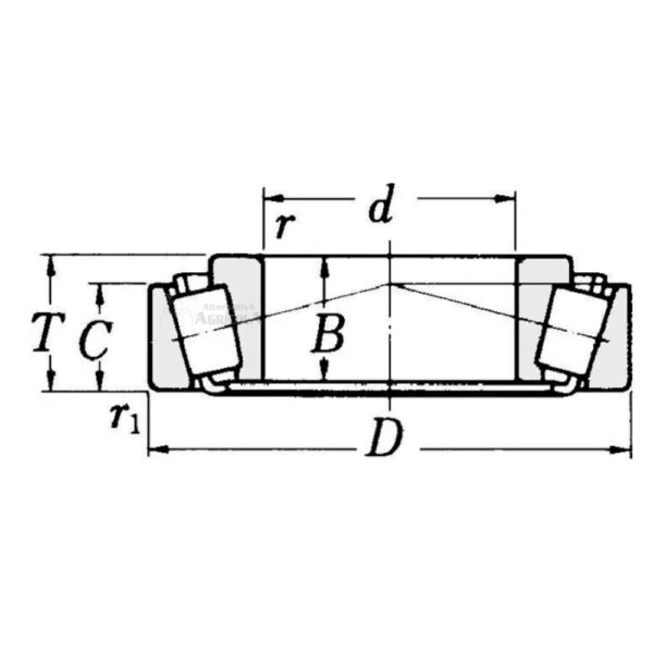 Rodamiento de rodillos cónicos L29002/L33492 77 x 127.99 x 30.6 mm