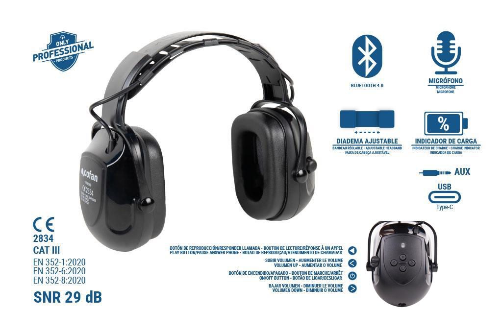 Cascos antirruido con Bluetooth Reducción de sonido