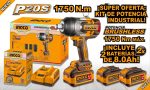 Pistola de impacto inalámbrica INGCO de 20 V y 1750 Nm sin escobillas (CIWLI201751) es una llave de impacto robusta y de alto par diseñada para aplicaciones profesionales.