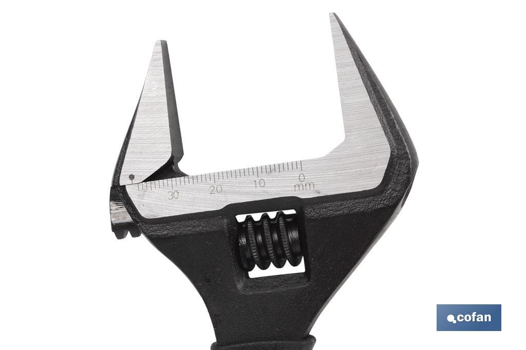 Llave inglesa | Gran apertura | Varias medidas y aperturas | Ajustable | Fabricada en acero al cromo-vanadio - Imagen 3
