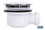 VÁLVULA SIFÓNICA PLATO DE DUCHA Ø90 MM CON SALIDA Ø32-40 MM Y EMBELLECEDOR CROMADO ALTURA 64 MM
