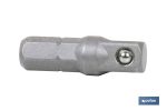 Adaptador portavasos de 1/4" para vasos de 1/4" | Medidas de longitud en 25 mm y 50 mm | Fabricado en cromo vanadio