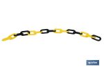 CADENA DE PLÁSTICO 8mm 30 mts (AMARILLO/NEGRO)