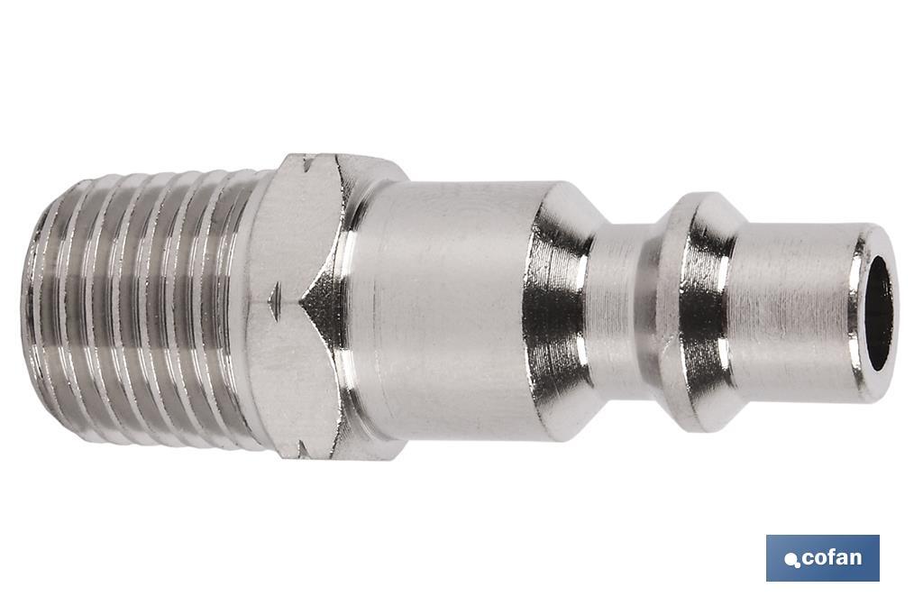 Conector de aire rosca macho 1/2" | Acoplador rosca macho BSP 1/2” para instalaciones neumáticas