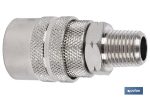 Enchufe rápido rosca macho 1/2" | Acoplador Hembra con rosca macho BSP 1/2" para instalaciones neumáticas