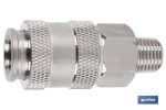Enchufe rápido universal rosca macho 1/2" | Acoplador Hembra universal con rosca macho BSP 1/2" para instalaciones neumáticas