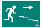 Señal Salida Escalera derecha "Bajada" Pictograma