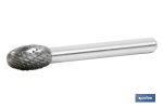 Fresas Rotativas Metal Duro Dentado Cruzado" Punta Forma Gota Oval