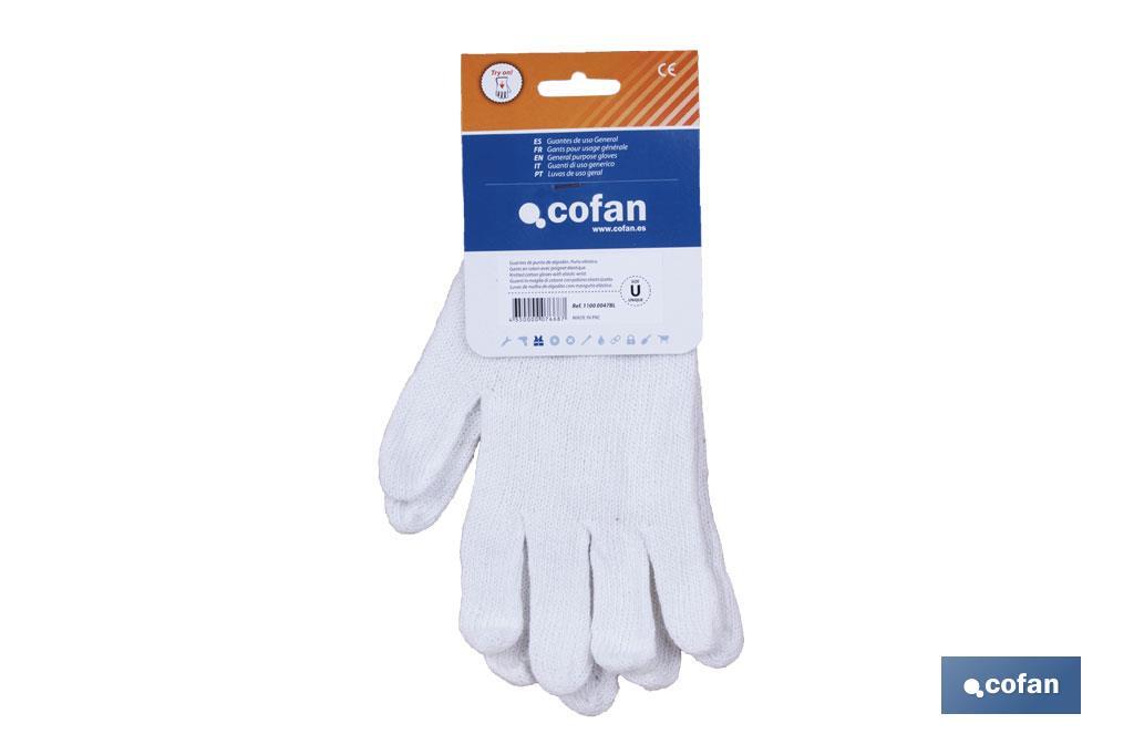 Guantes de punto de algodón con puño elástico | Cómodos y resistentes | Correcta adherencia | Ideales para actividades agrícolas - Imagen 2