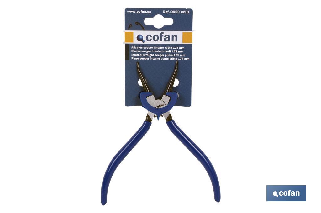 Alicates para arandelas con circlip interior recto | Fabricados en acero de alta calidad | Medidas de los alicates: 300 mm - Imagen 2