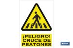 Peligro cruce de peatones