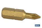 Puntas titanio Phillips de atornillar en 1/4' | Con huellas desde PH 1, PH 2 y PH 3 | Versiones de 25 y 50 mm de longitud