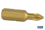 Puntas titanio Pozidrive de atornillar en 1/4' | Con huellas desde PZ 1, PZ 2 y PZ 3 | Versiones de 25 y 50 mm de longitud