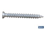 Tornillo de cabeza plana Torx | Anclaje especial para hormigón | Tornillo zincado blanco sin cromo 6 | Disponible en varias medidas