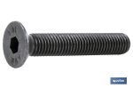 Tornillo allen DIN 7991 | Cabeza avellanada y plana con hexágono | Clase 10.9 negro | Medidas desde M-3 hasta M-24