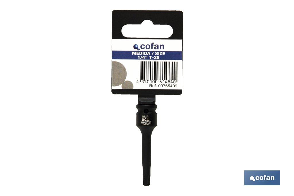 Vaso de impacto Torx de 1/4" | Modelo Macho | Disponible en varias medidas - Imagen 2