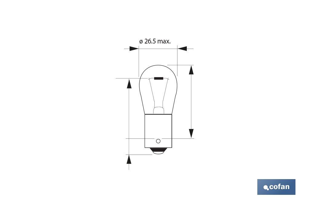 Lámpara PY21 W 12 V (BA15s) | Color: Ámbar - Imagen 4