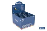 Expositor para flexómetros con protección de goma de Cofan | Incluyen los flexómetros | Varias medidas y capacidades