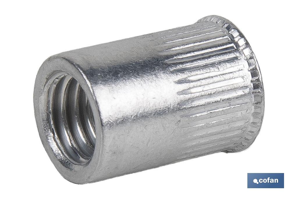 Tuercas Remachables Cilíndricas de Aluminio con Cabeza Reducida | Gran variedad de medidas - Imagen 2