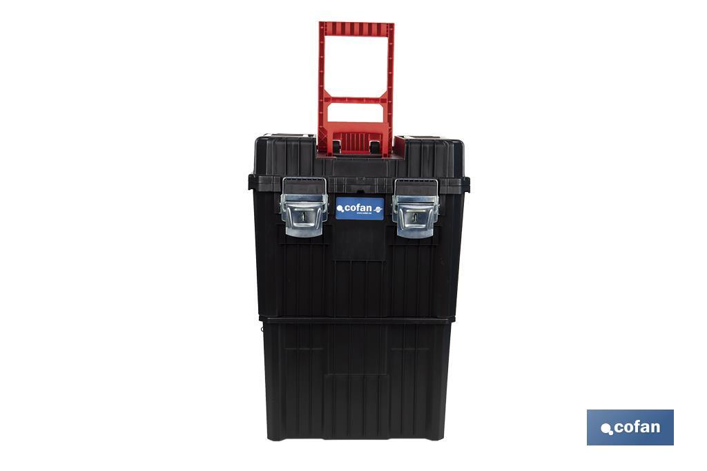 CAJA DE HERRAMIENTAS COMPACT CON DOBLE ASA Y RUEDAS 450 X 360 X 640 MM - Imagen 2