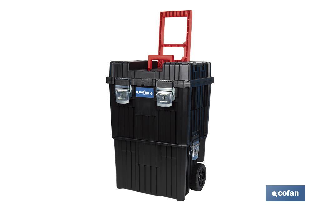 CAJA DE HERRAMIENTAS COMPACT CON DOBLE ASA Y RUEDAS 450 X 360 X 640 MM - Imagen 3