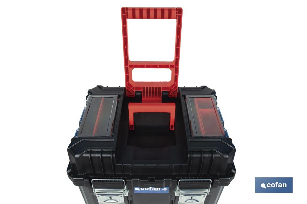 CAJA DE HERRAMIENTAS COMPACT CON DOBLE ASA Y RUEDAS 450 X 360 X 640 MM - Imagen 4