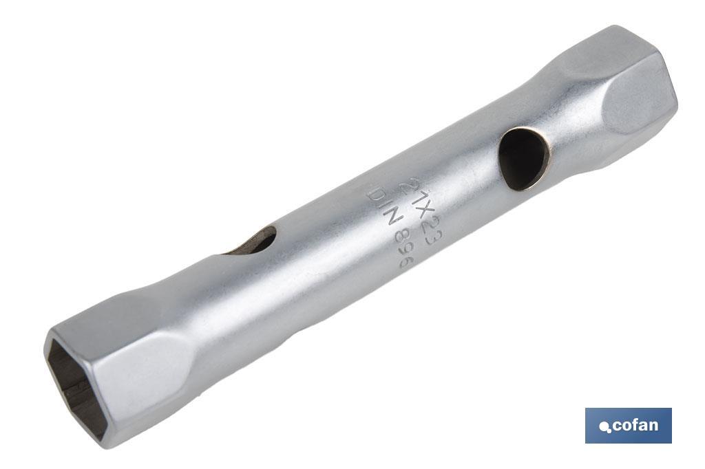 Llave de tubo DIN 896 B | Material: acero endurecido | Doble boca hexagonal | Disponible en diferentes medidas - Imagen 2