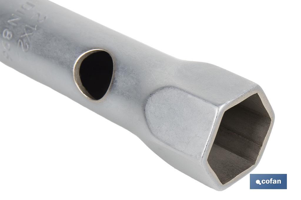 Llave de tubo DIN 896 B | Material: acero endurecido | Doble boca hexagonal | Disponible en diferentes medidas - Imagen 3