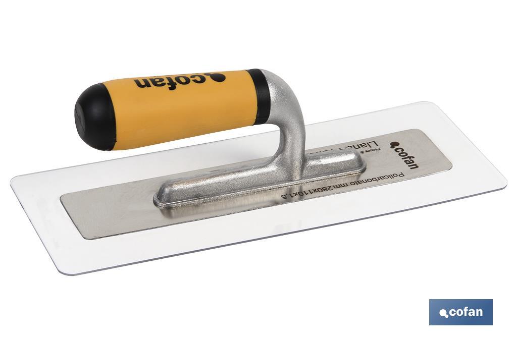 LLANA PROFLEX POLICARBONATO ACERO INOX + ALUMINIO MANGO BI-COMPONENTE 280X115X1,5 - Imagen 2