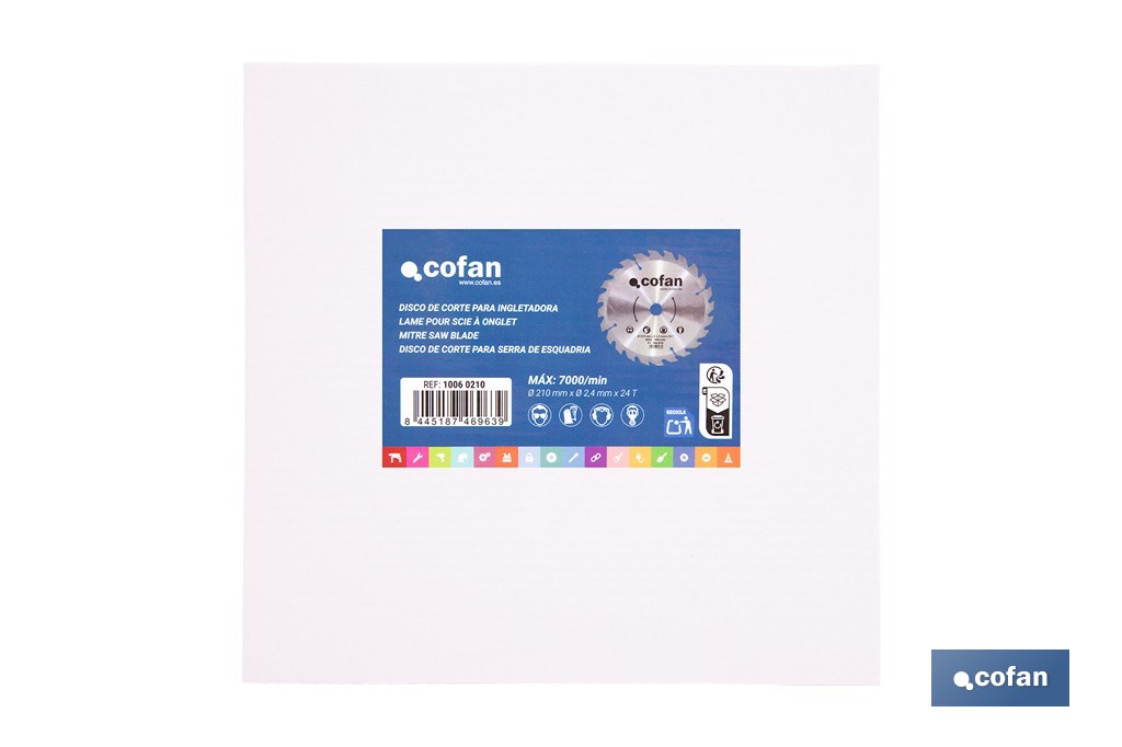DISCO CORTE PARA MADERA Ø210 MM X 25,4 MM X 2,4 MM, 24 DIENTES - Imagen 4