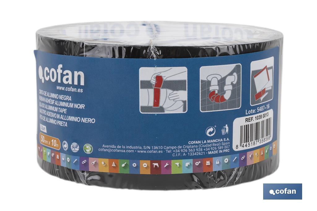 CINTA DE ALUMINIO NEGRA 30 MICRAS 50 MM X 10 M - Imagen 4