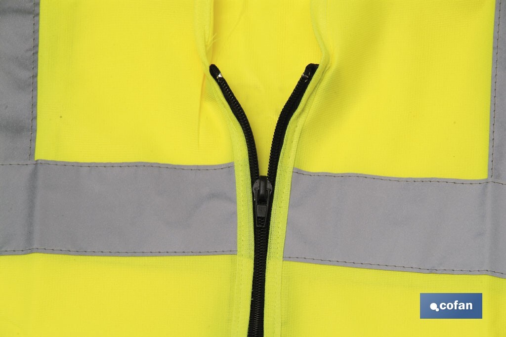 Chaleco Amarillo de alta visibilidad | Con cierre de cremallera | Varias Tallas Disponibles - Imagen 2