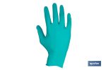 Caja de 100 guantes de nitrilo desechables de color verde, sin polvo, de alta resistencia y protección profesional | Disponible en diferentes tallas