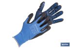 Guantes impregnados de nitrilo con puntos azules | EN 388-4121X | Alta destreza y comodidad | Disponibles desde la talla 6 hasta la 11