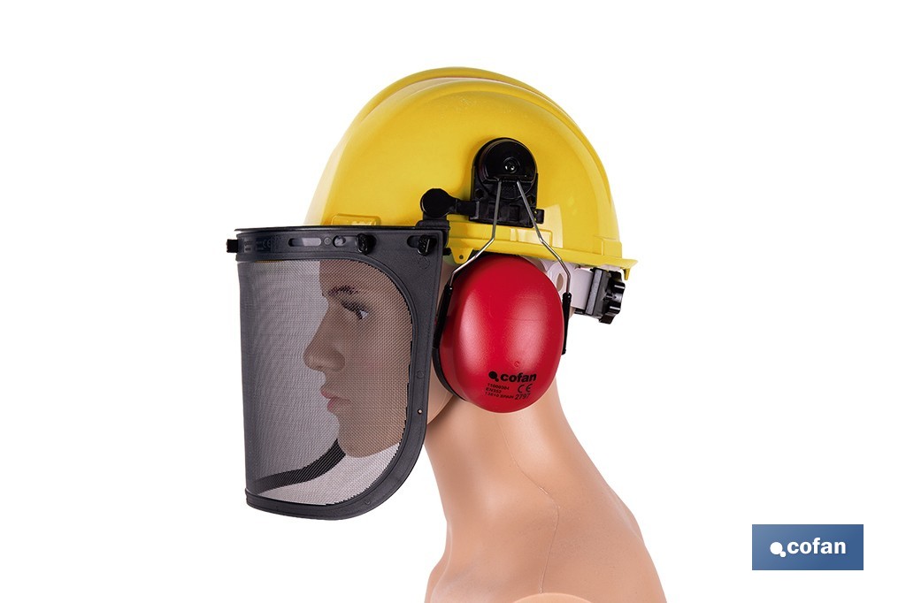 Kit forestal 4 en 1: casco con protección de rostro y oídos. Protección triple certificada. - Imagen 3