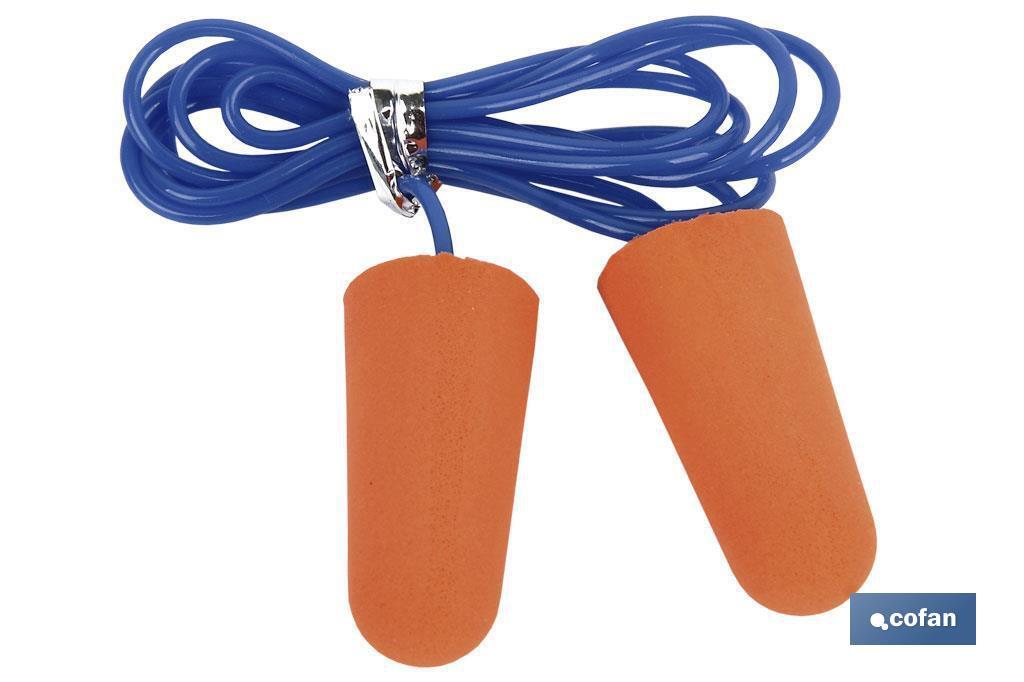Tapones de Protección Auditiva | Pack de 50 o 10 unidades | Tapones desechables con cuerda en color naranja - Imagen 2