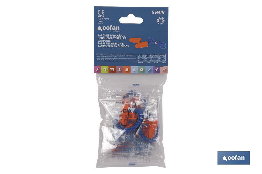 Tapones de Protección Auditiva | Pack de 50 o 10 unidades | Tapones desechables con cuerda en color naranja - Imagen 4