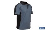 Polo de trabajo modelo Balder en gris oscuro y negro | Cómodo y transpirable con cierre de 3 botones | Materiales: 95 % algodón y 5 % elastano | Disponible desde la talla S hasta la XXXL