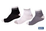 Set de 3 pares de calcetines unisex de algodón | Caña media | Negro, blanco y gris | Disponible en dos rangos de tallas