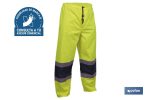 Pantalón de lluvia de alta visibilidad | Bandas de alta visibilidad | Color: amarillo y azul | Disponible desde la talla S hasta la XXXL