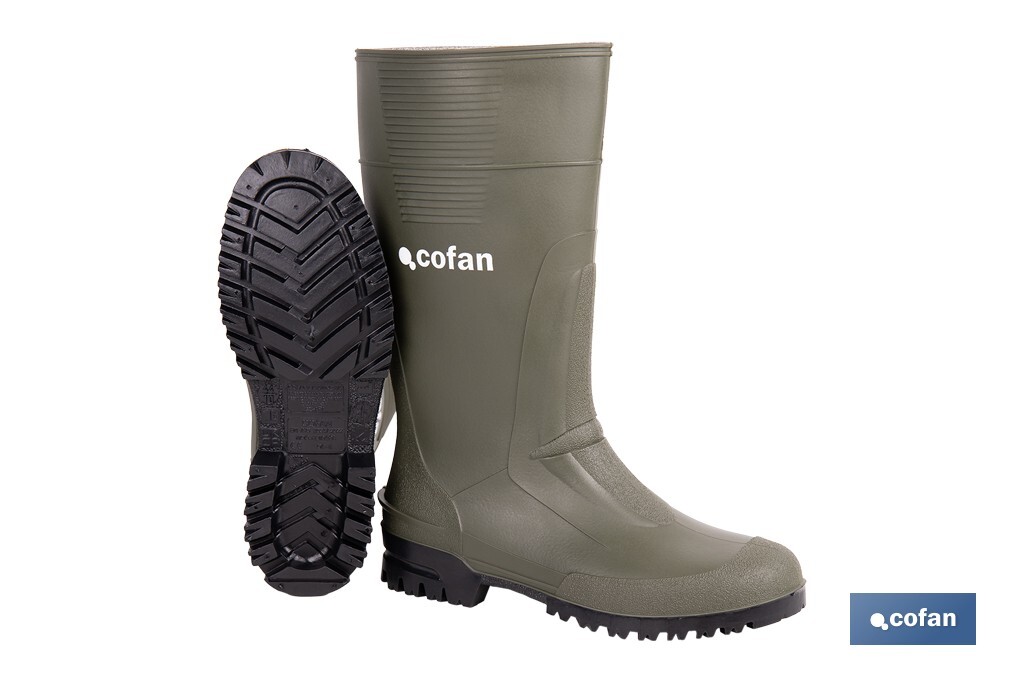 Bota de Agua | Alta | Fabricada PVC | Color Verde | Recubrimiento Interior de Punto