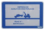 PLACA V-24 PARA GRÚA DE SERVICIO DE AUXILIOS EN CARRETERA